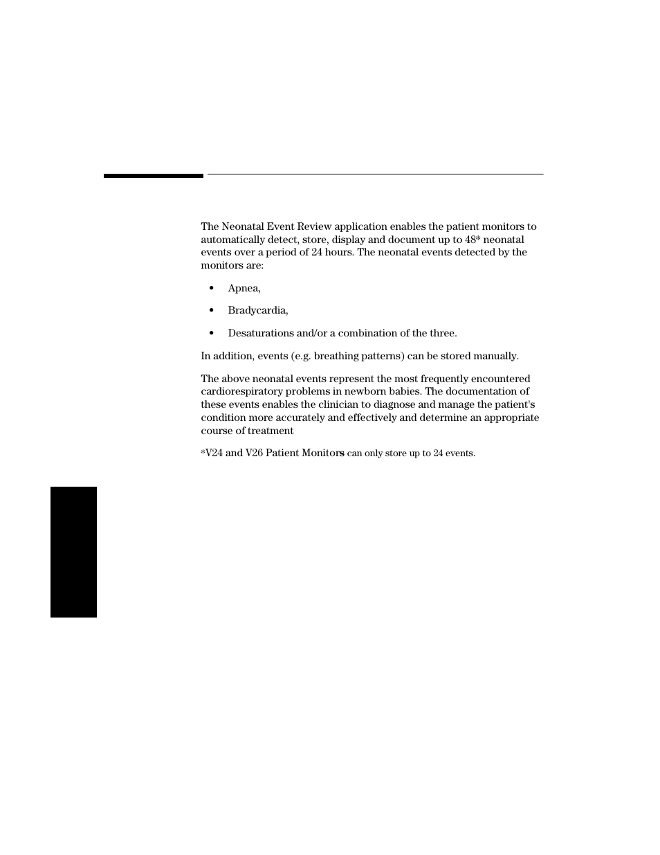 Introduction to neonatal event review, Introduction to neonatal event review -2 | Philips V24CT User Manual | Page 276 / 392