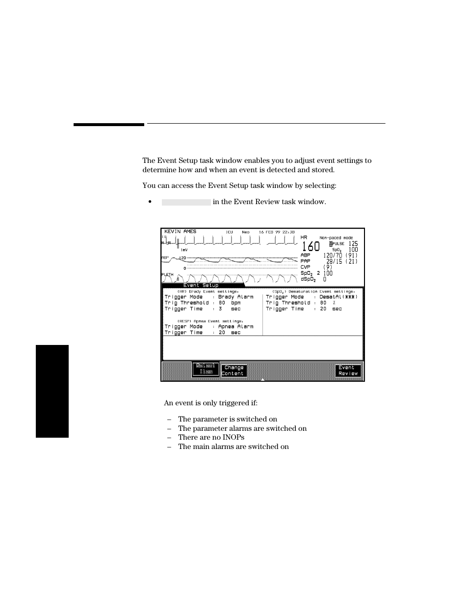 Adjusting neonatal event review settings, Adjusting neonatal event review settings -18 | Philips V24CT User Manual | Page 292 / 392
