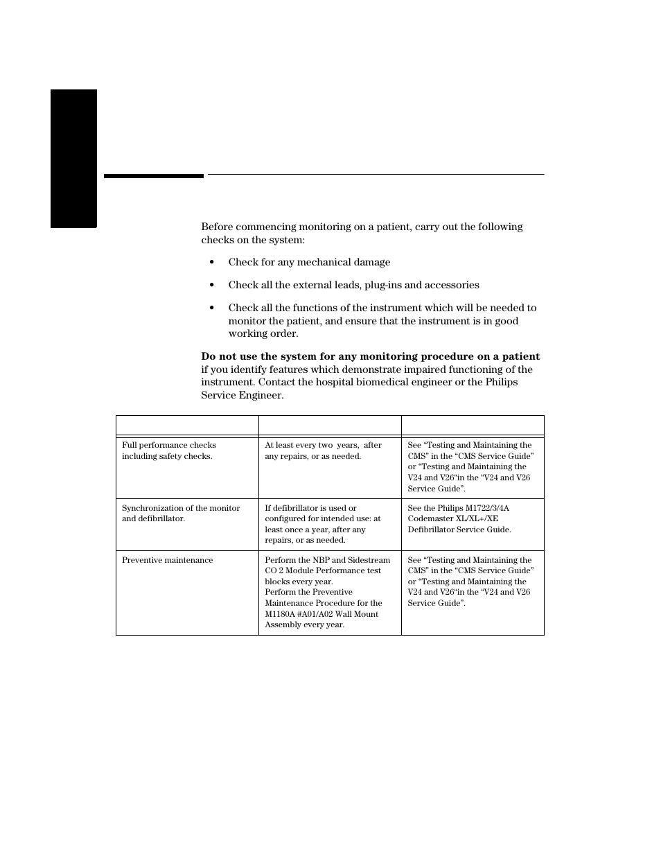 Maintenance checks, Maintenance checks -14 | Philips V24CT User Manual | Page 330 / 392
