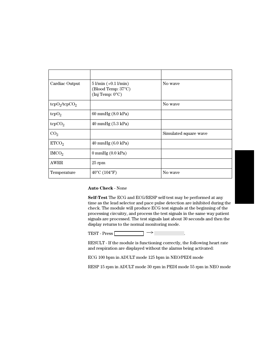 Performing the ecg module and ecg/resp self-test | Philips V24CT User Manual | Page 381 / 392