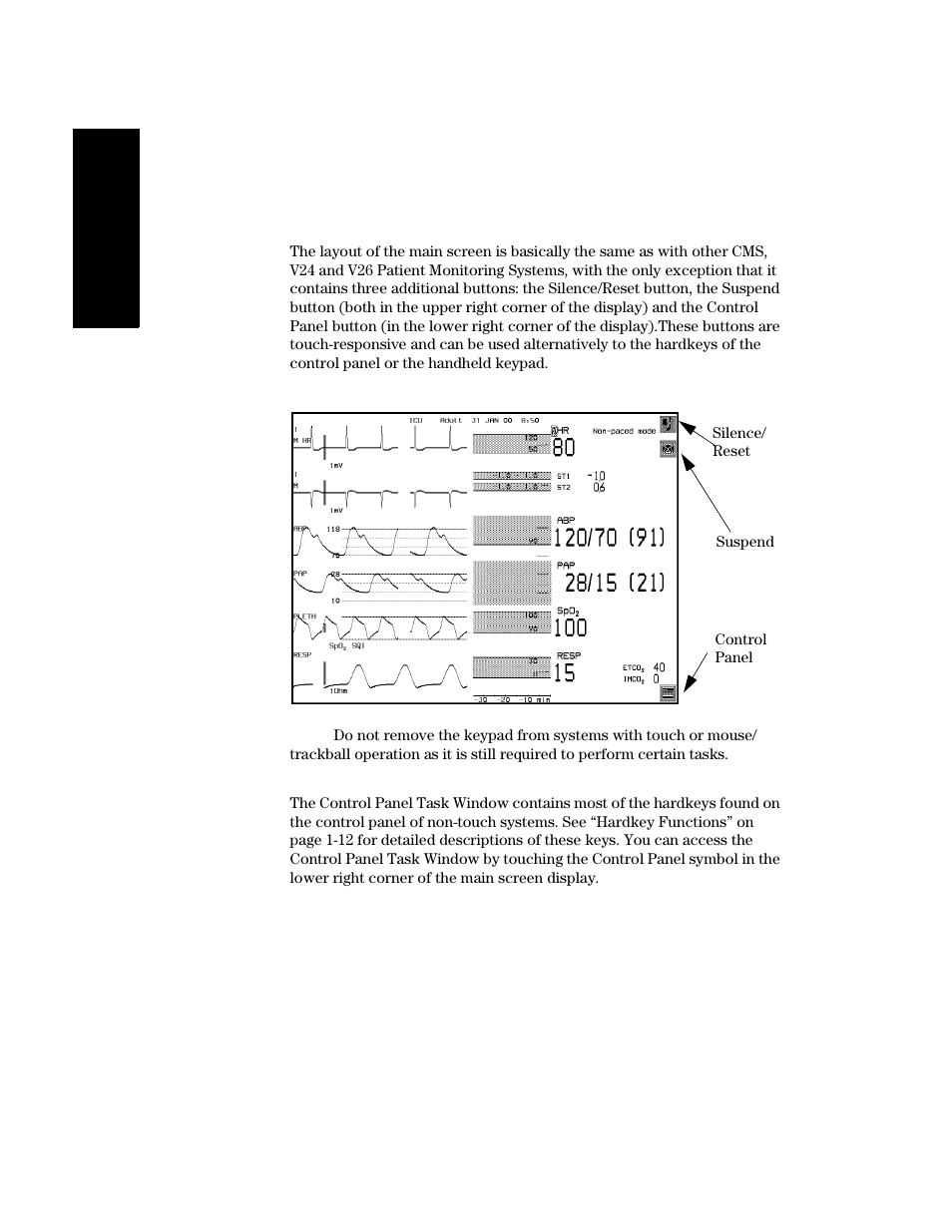 Main screen, Control panel task window, Main screen -28 control panel task window -28 | Philips V24CT User Manual | Page 50 / 392