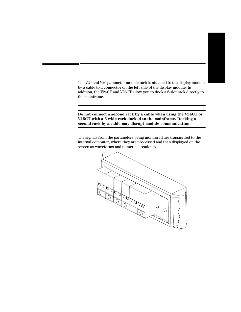 The v24 and v26 parameter module rack, The v24 and v26 parameter module rack -35 | Philips V24CT User Manual | Page 57 / 392