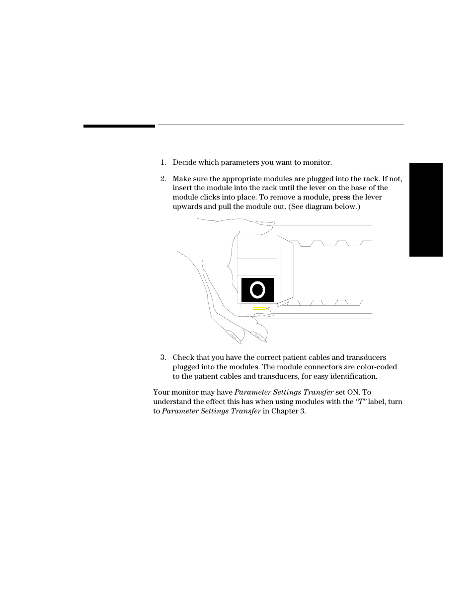 Setting up the parameter modules, Setting up the parameter modules -5 | Philips V24CT User Manual | Page 67 / 392