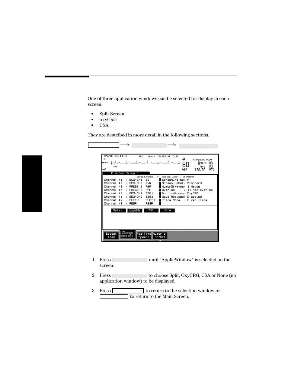 Selecting an application window, Procedure, Selecting an application window -20 | Procedure -20 | Philips V24CT User Manual | Page 94 / 392
