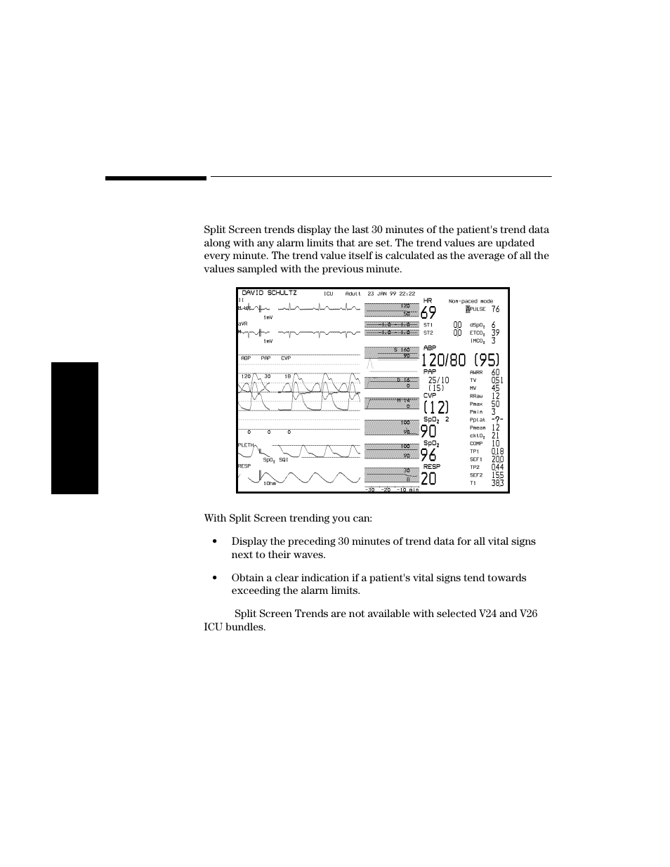 Displaying split screen trends, Displaying split screen trends -22 | Philips V24CT User Manual | Page 96 / 392