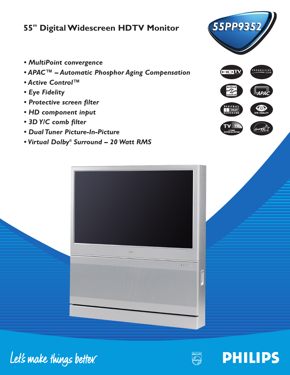 Philips 55PP 9352 User Manual | 2 pages