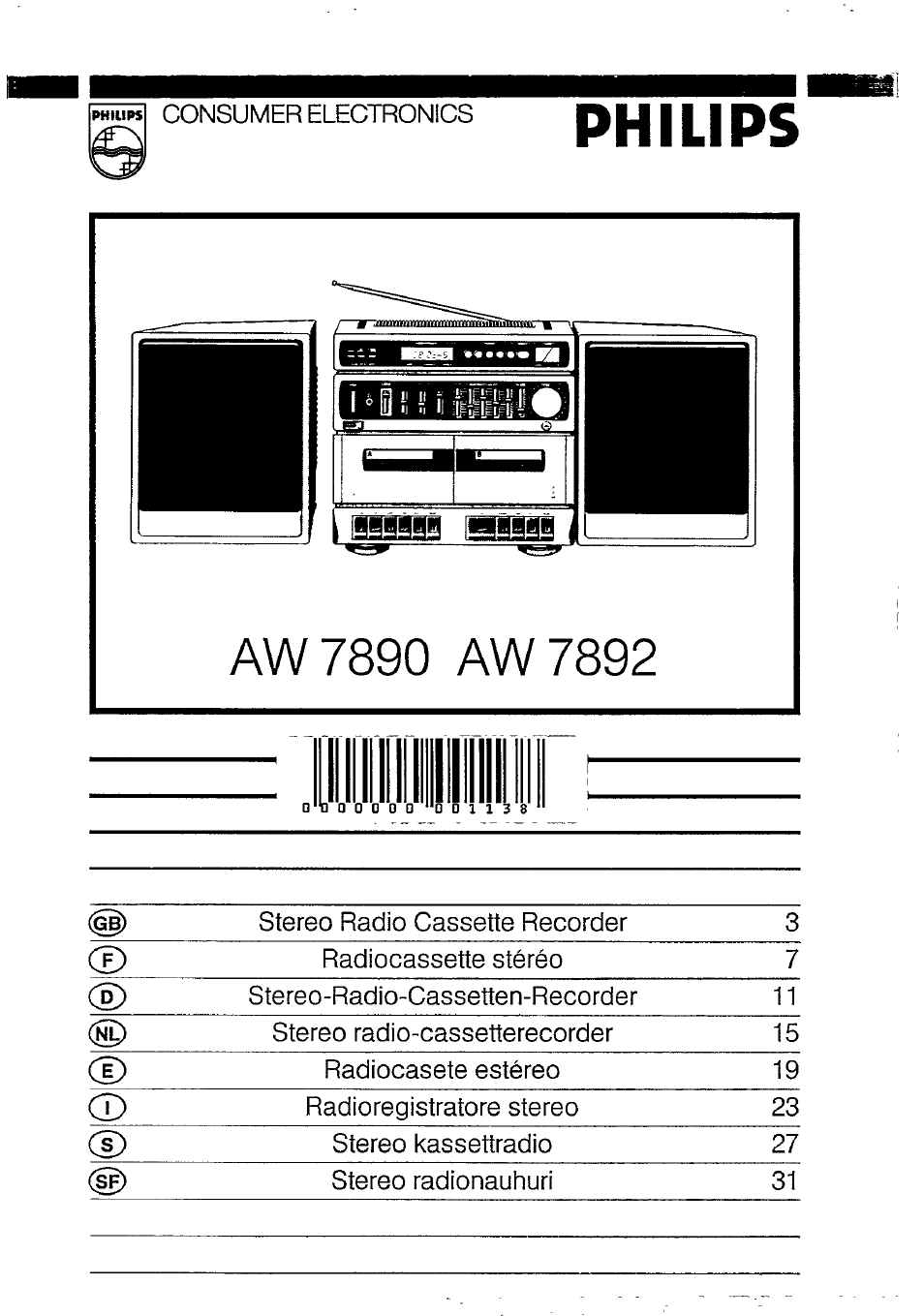 Philips AW 7890 User Manual | 11 pages