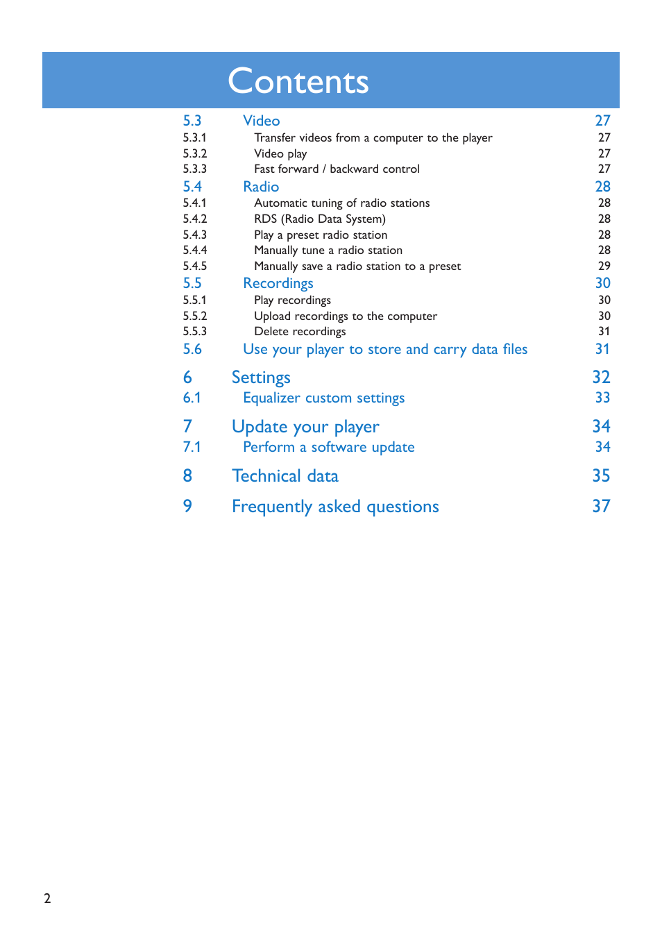 Philips SA5295 User Manual | Page 4 / 42