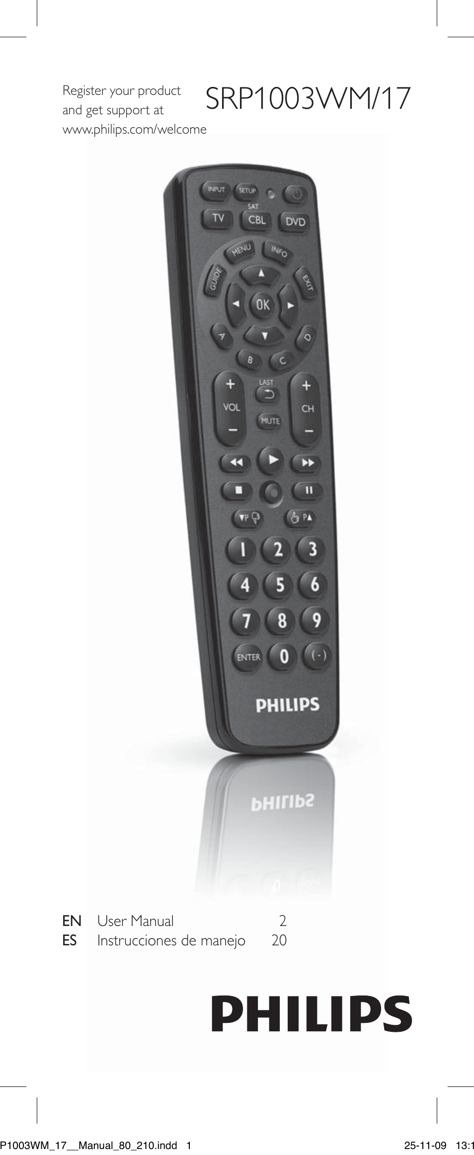 Philips SRP1003WM/17 User Manual | 40 pages