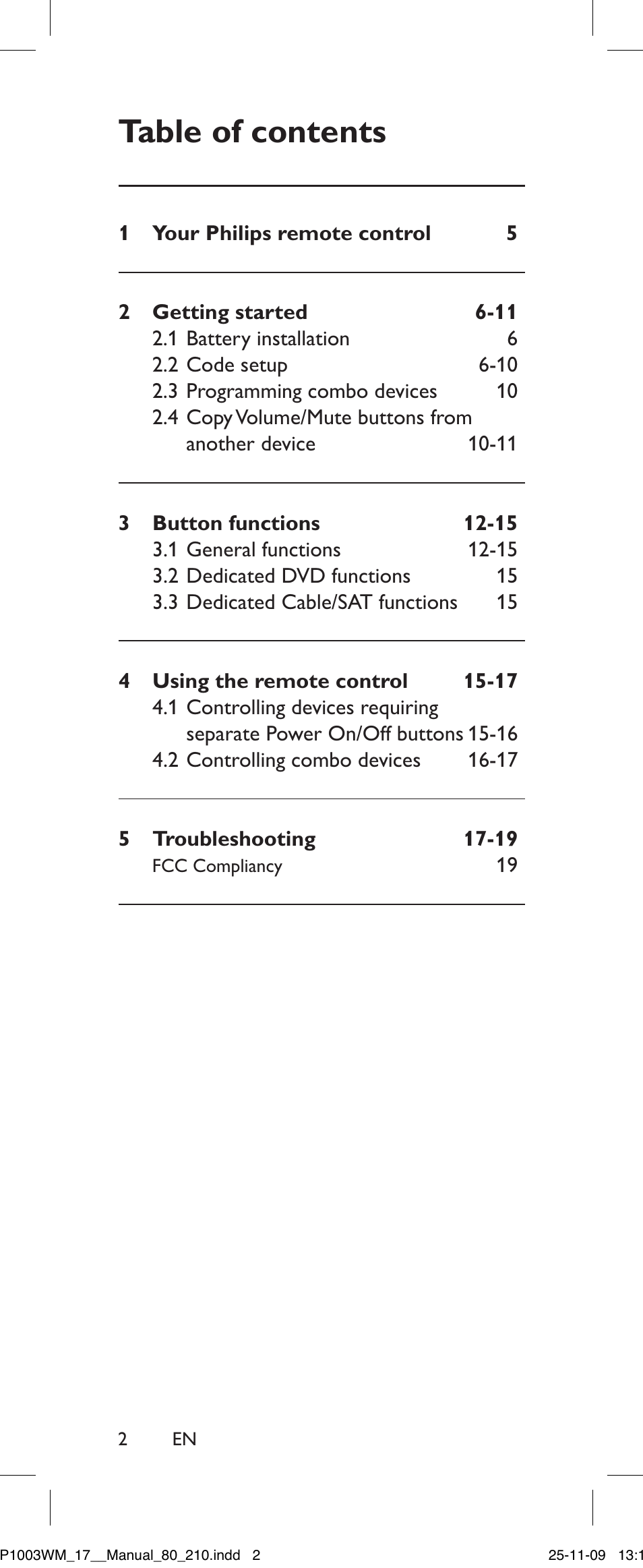 Philips SRP1003WM/17 User Manual | Page 2 / 40