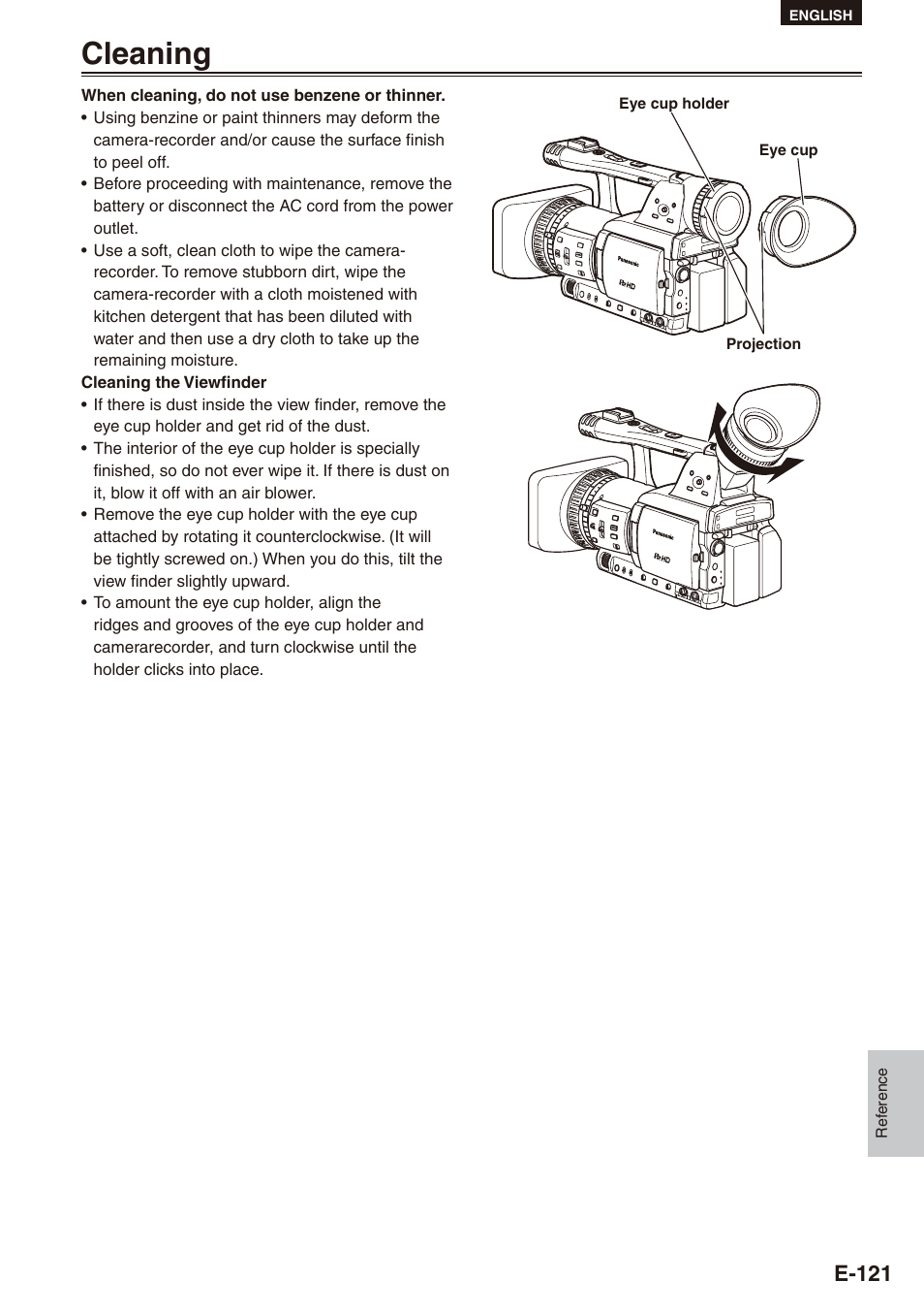 Cleaning, Cleaning 1, E-11 | Philips SD AG-HPX171E User Manual | Page 121 / 131