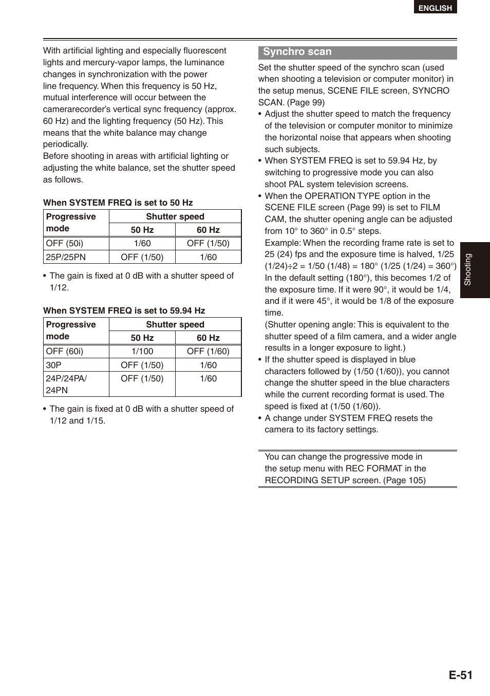 Synchro scan, E-51 | Philips SD AG-HPX171E User Manual | Page 51 / 131