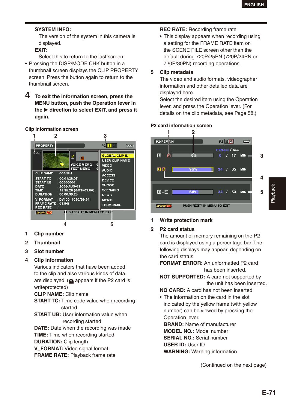 E-71 | Philips SD AG-HPX171E User Manual | Page 71 / 131