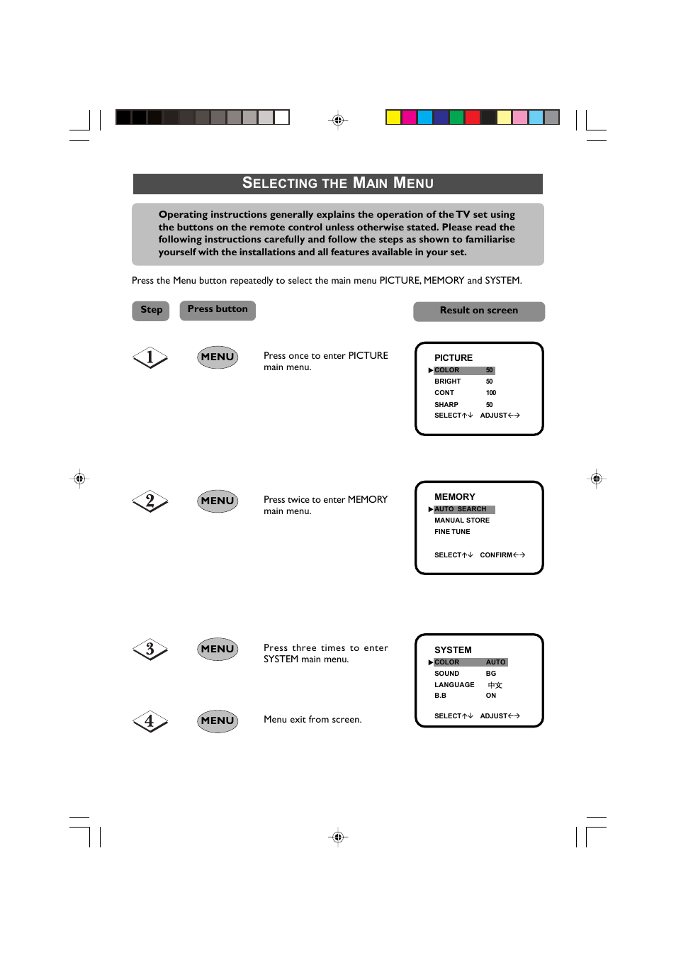 Electing the | Philips 21PT2010 User Manual | Page 9 / 16