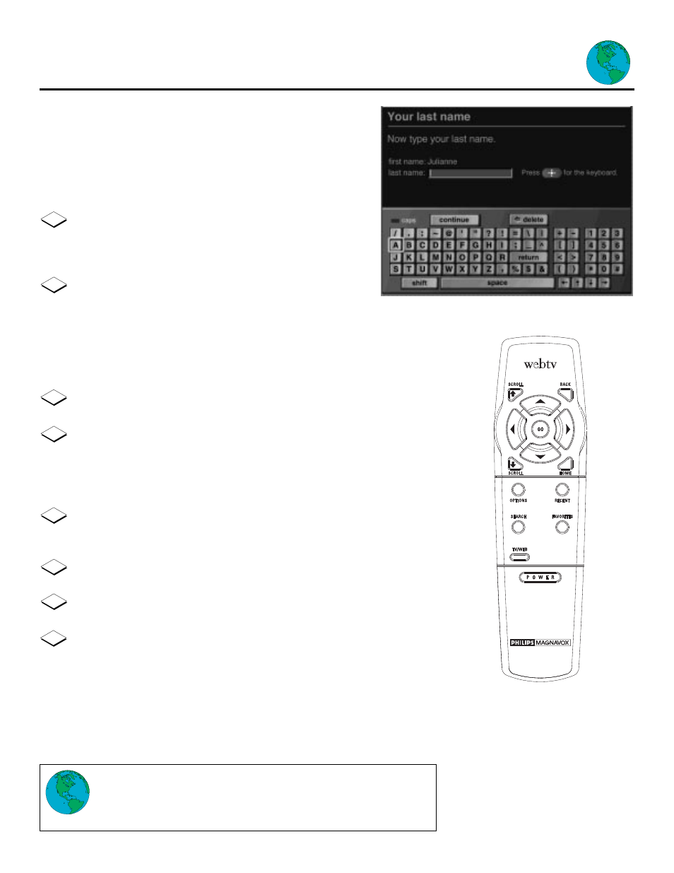 16 on-screen keyboard | Philips MAGNAVOX MAT960 User Manual | Page 16 / 40