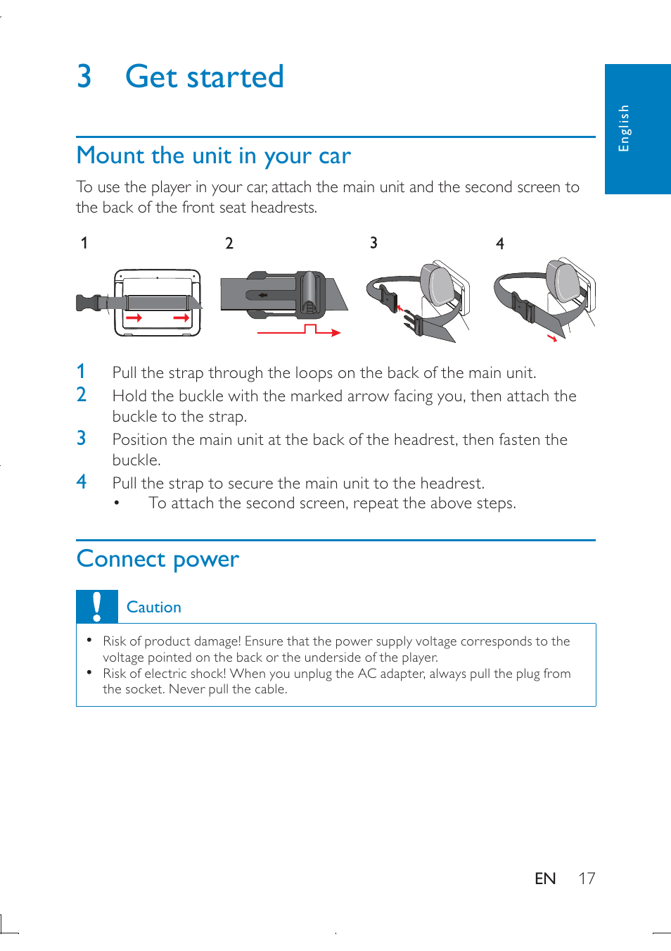 3 get started | Philips PB9011 User Manual | Page 18 / 41