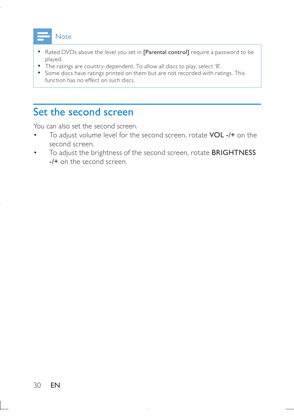 Set the second screen | Philips PB9011 User Manual | Page 31 / 41