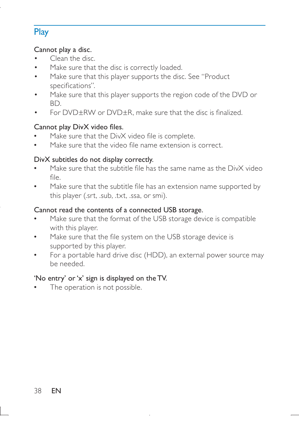 Play | Philips PB9011 User Manual | Page 39 / 41