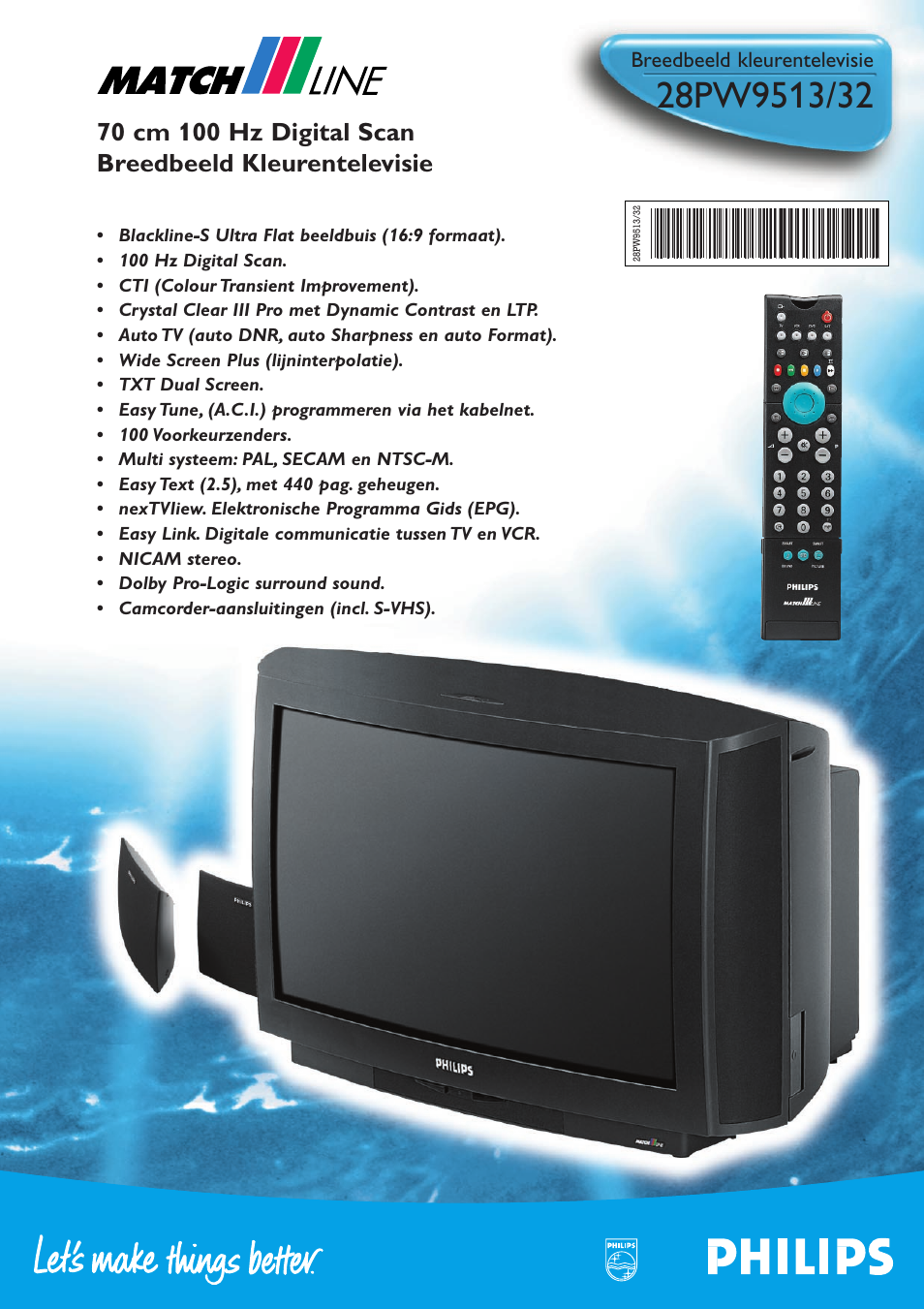 Philips MATCH LINE 28PW9513/32 User Manual | 2 pages