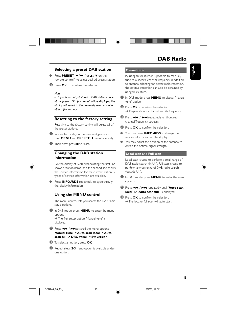 Dab radio | Philips DCB146 User Manual | Page 15 / 25