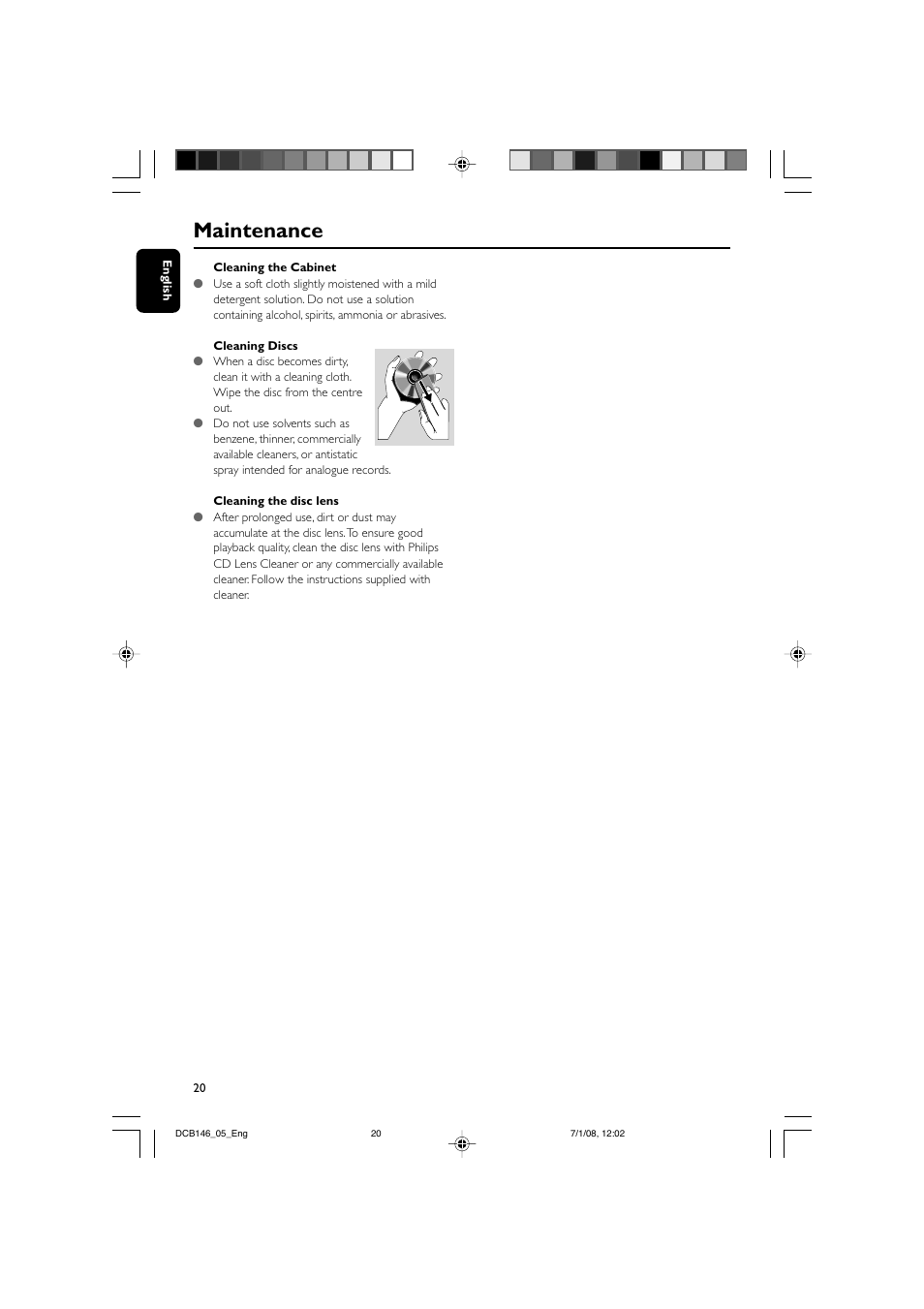Maintenance | Philips DCB146 User Manual | Page 20 / 25