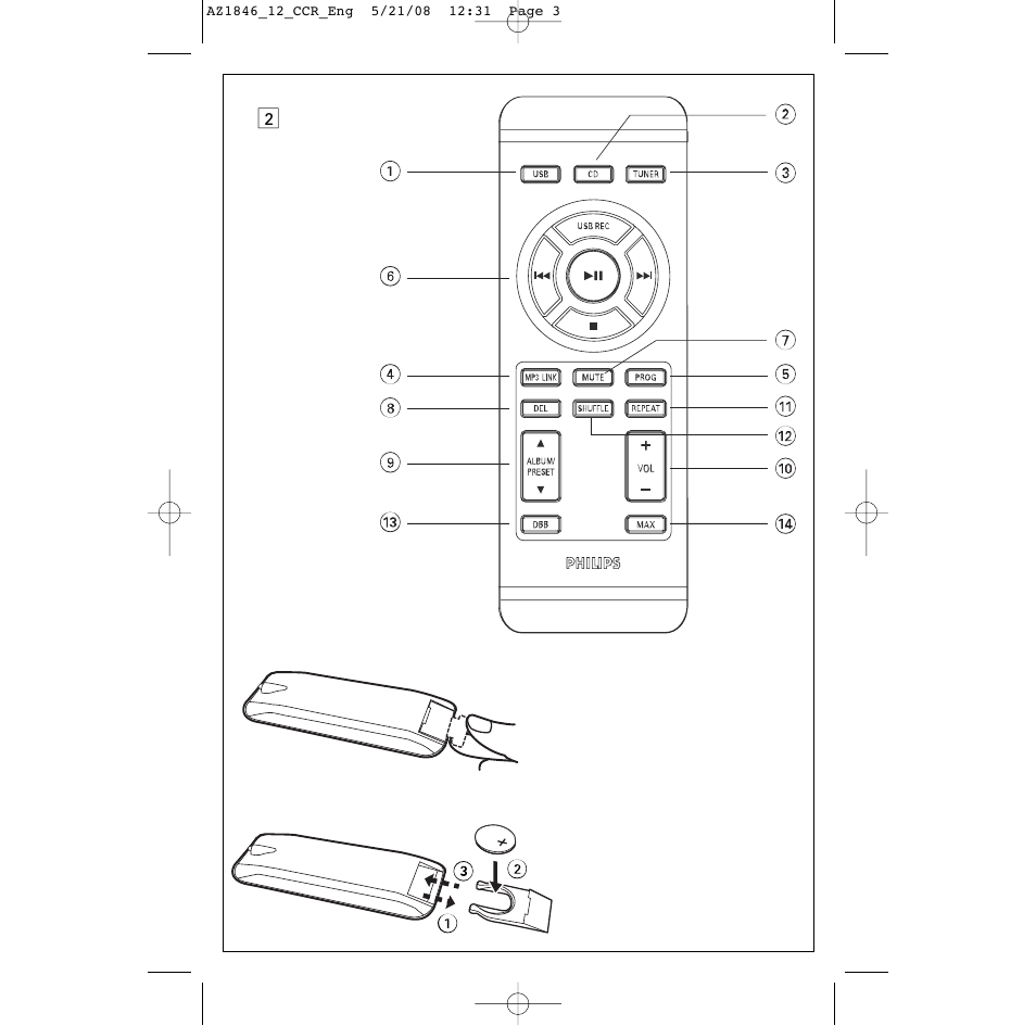 Philips AZ1846 User Manual | Page 3 / 16