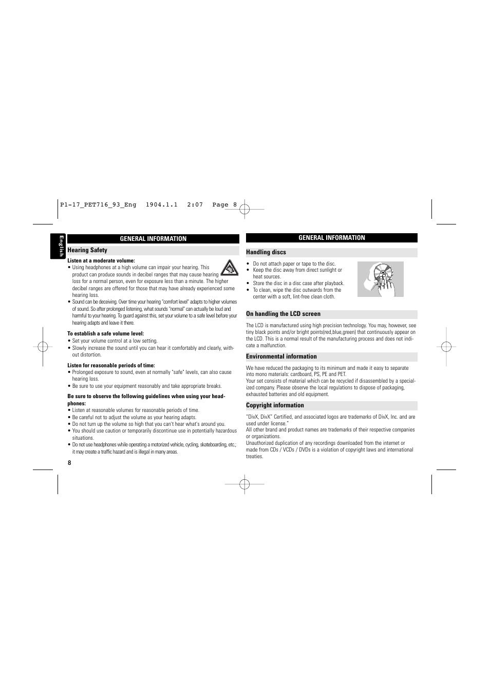 Philips PET716/93 User Manual | Page 7 / 17