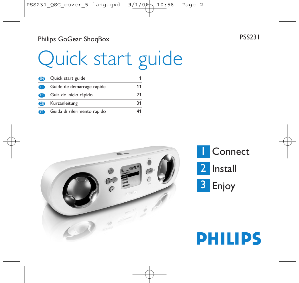 Philips GOGEAR PSS231 User Manual | 15 pages