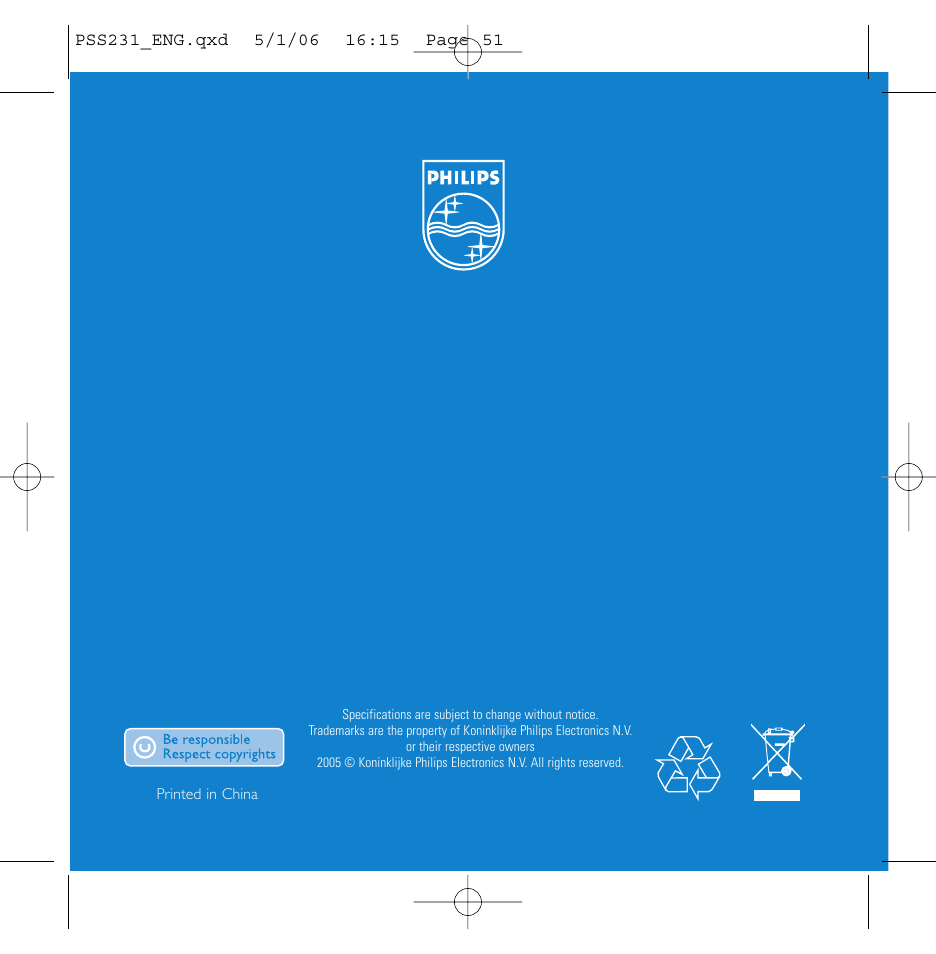 Philips GOGEAR PSS231 User Manual | Page 15 / 15