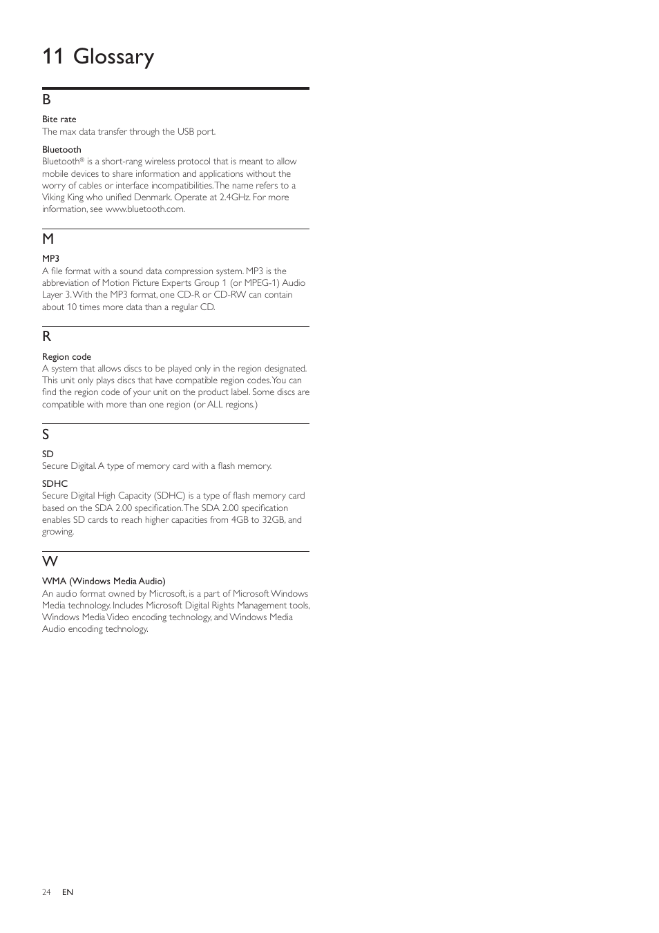 11 glossary | Philips CED1700 User Manual | Page 24 / 25