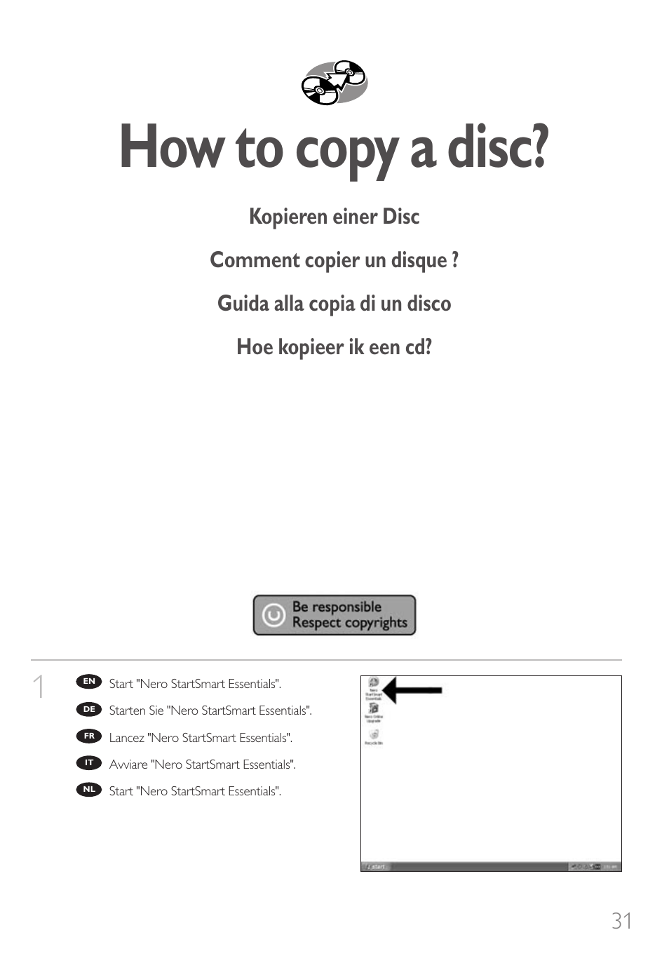 How to copy a disc | Philips Nero 7 User Manual | Page 31 / 112