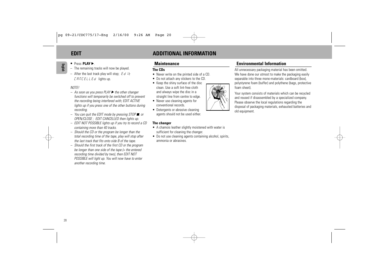 Edit additional information | Philips CDC775BK User Manual | Page 12 / 13