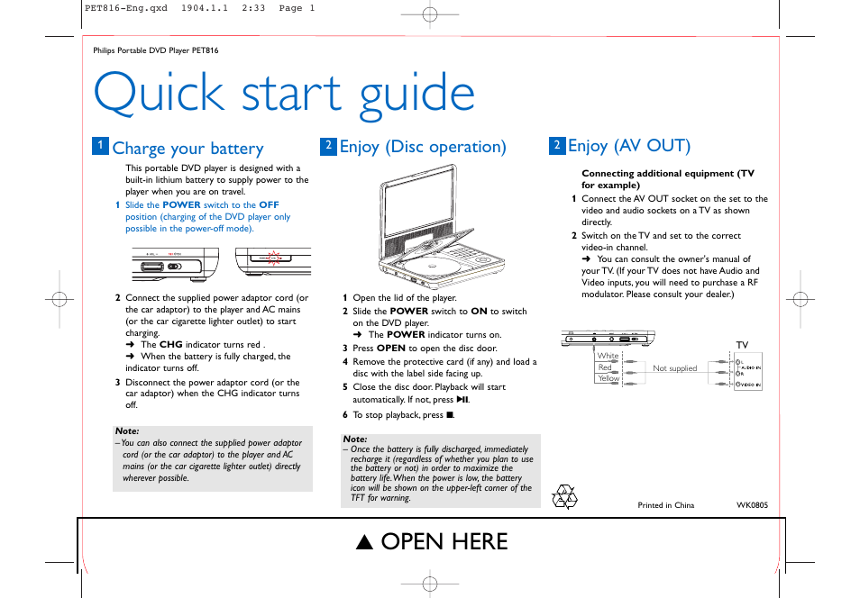 Philips PET816/93 User Manual | 1 page