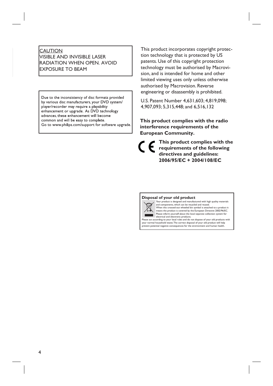 Philips DVDR3597H User Manual | Page 4 / 104