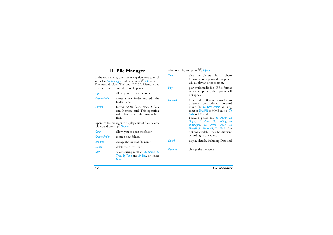 File manager | Philips S890 User Manual | Page 43 / 75