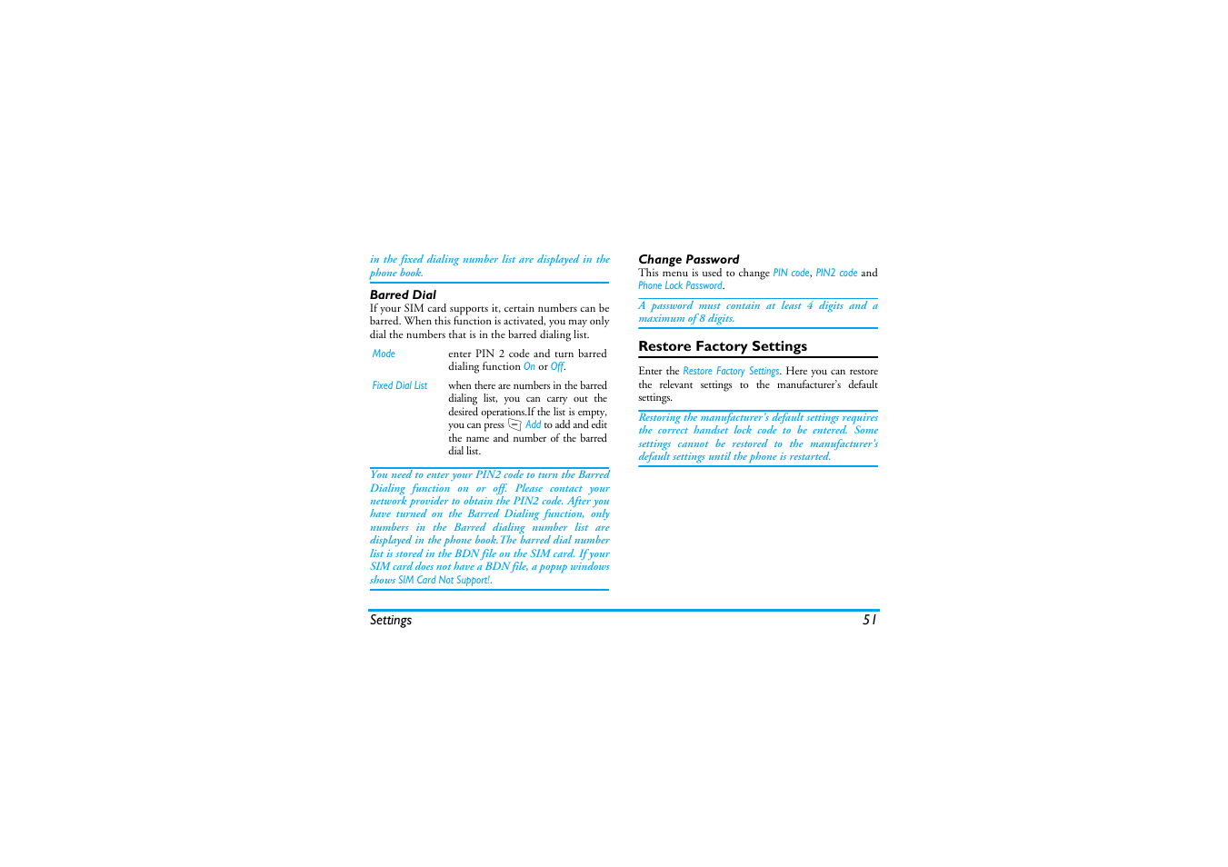 Restore factory settings | Philips S890 User Manual | Page 52 / 75