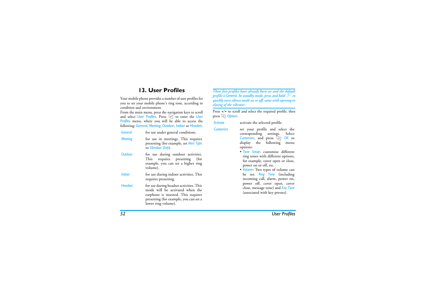 User profiles | Philips S890 User Manual | Page 53 / 75