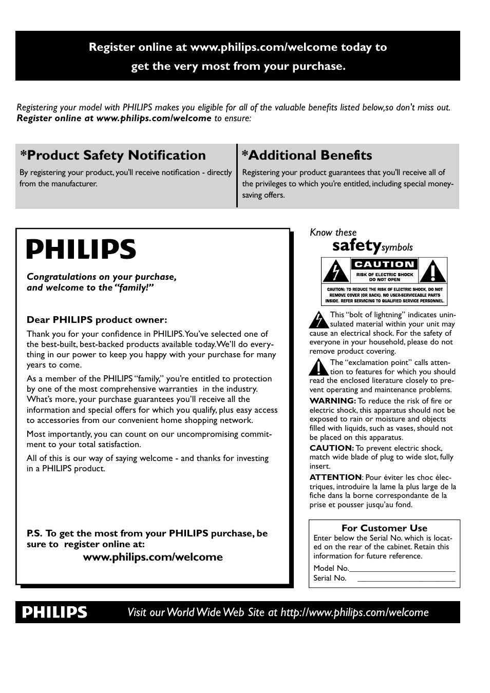 Product safety notification *additional benefits | Philips SBA1710 User Manual | Page 12 / 14