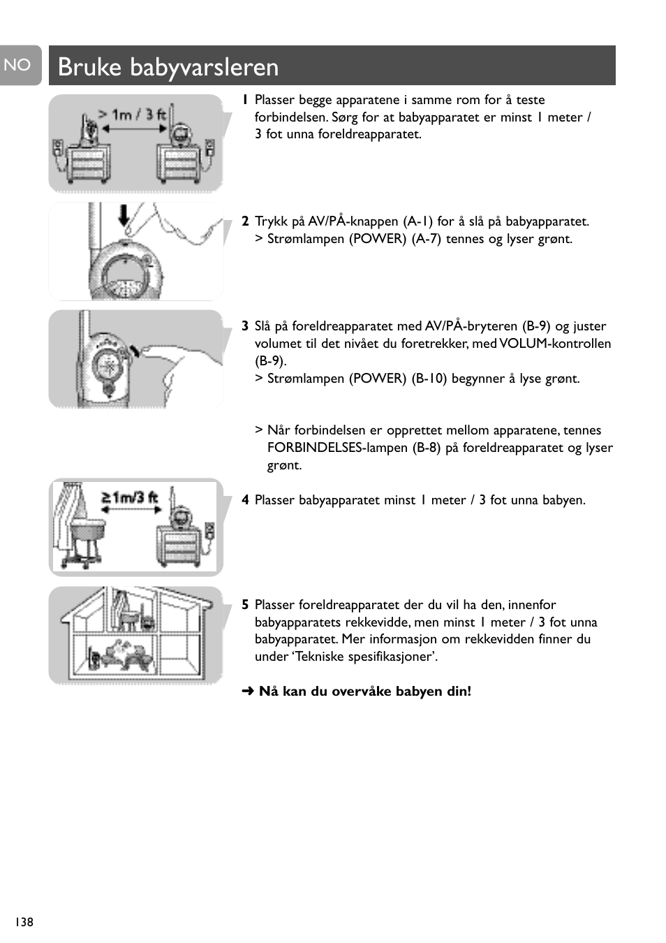 Bruke babyvarsleren | Philips SC468 User Manual | Page 138 / 173