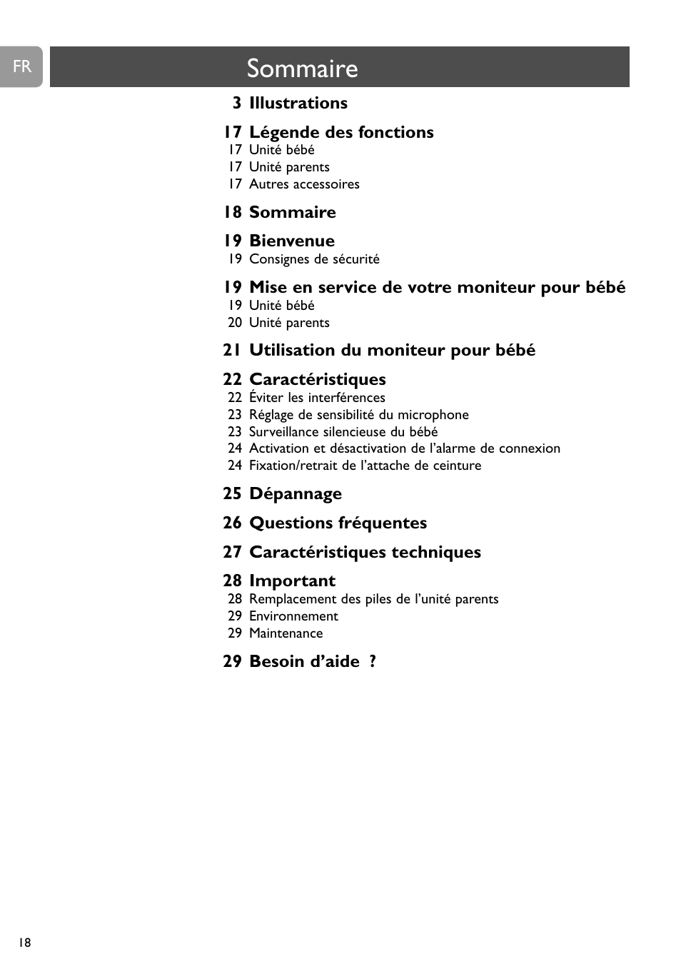 Sommaire | Philips SC468 User Manual | Page 18 / 173