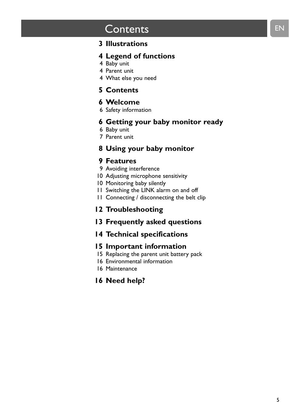 Philips SC468 User Manual | Page 5 / 173