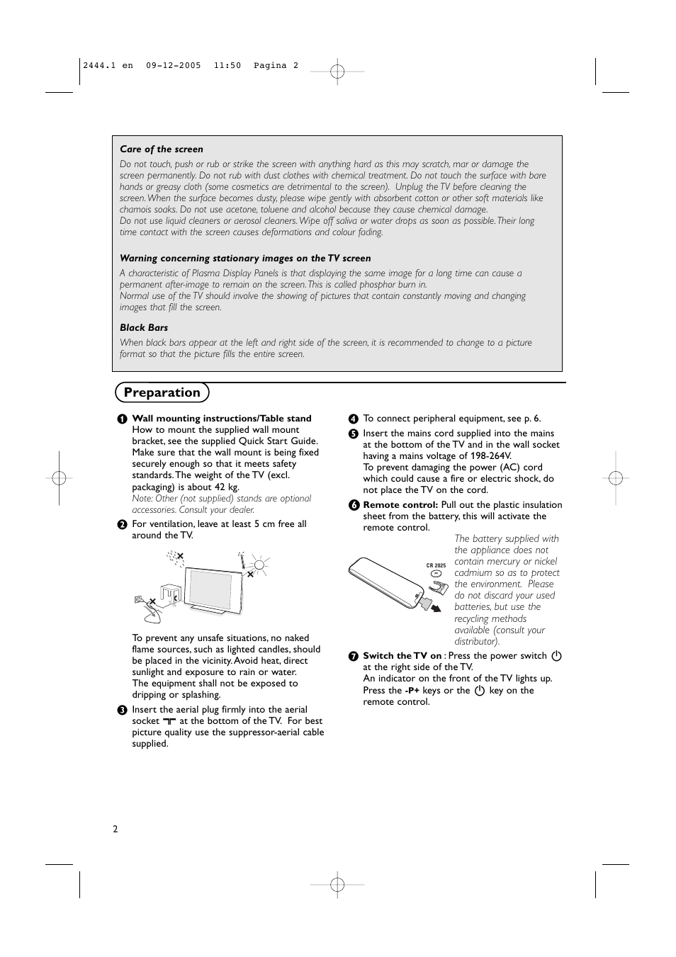 Preparation | Philips 42PF5320/79 User Manual | Page 4 / 28
