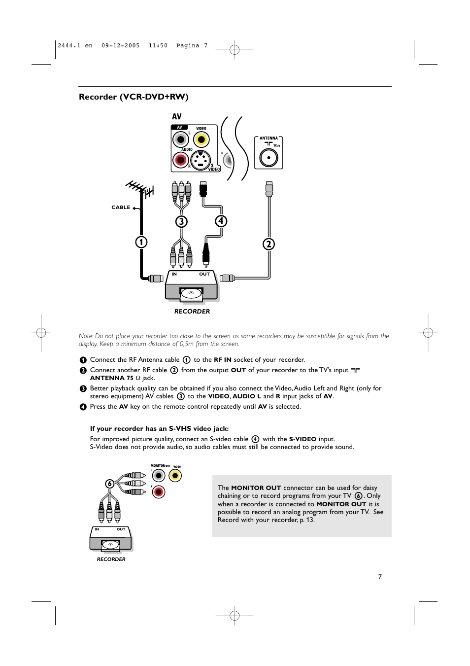 Recorder (vcr-dvd+rw) | Philips 42PF5320/79 User Manual | Page 9 / 28