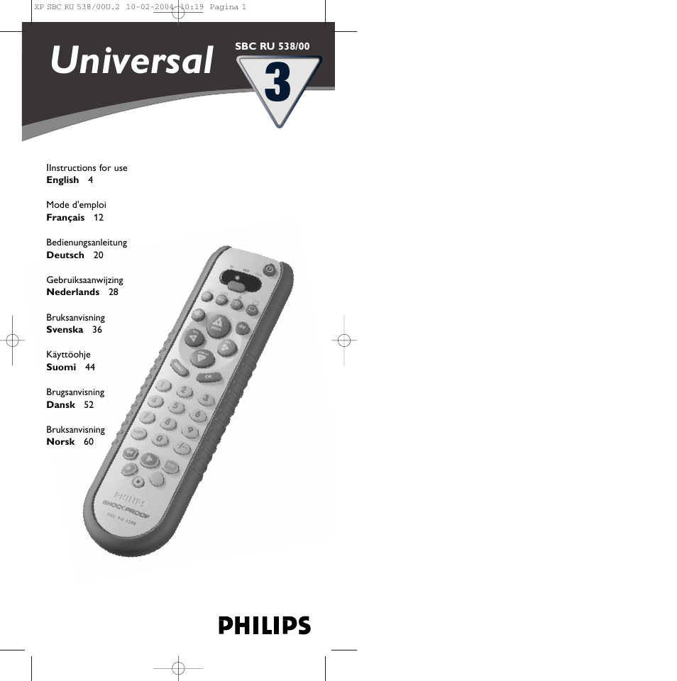 Philips SBC RU 538/00 User Manual | 78 pages