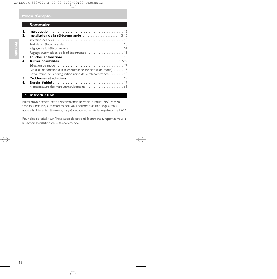 Philips SBC RU 538/00 User Manual | Page 12 / 78