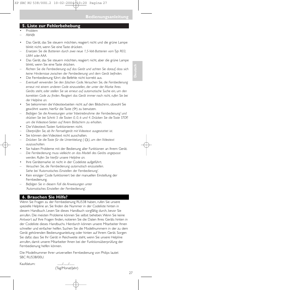 Philips SBC RU 538/00 User Manual | Page 27 / 78