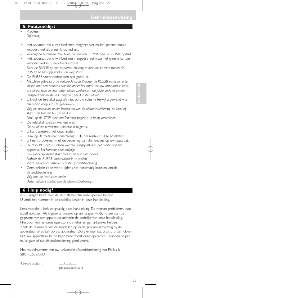 Philips SBC RU 538/00 User Manual | Page 35 / 78