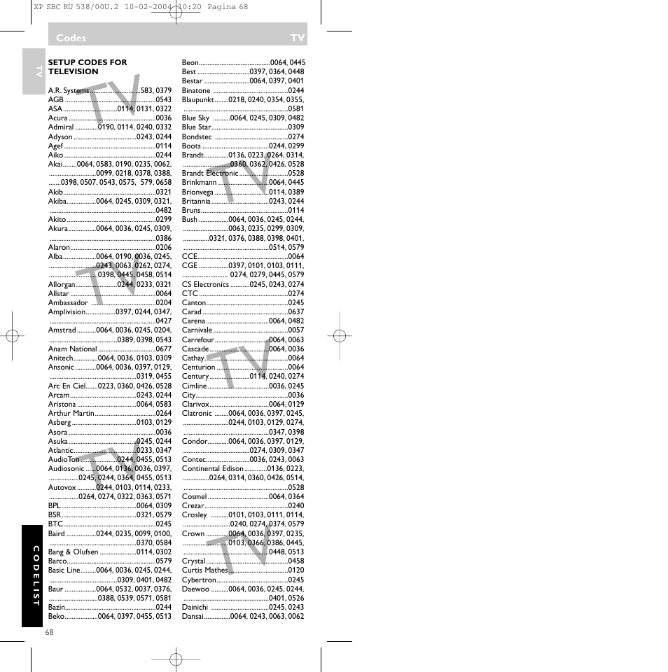 Philips SBC RU 538/00 User Manual | Page 68 / 78