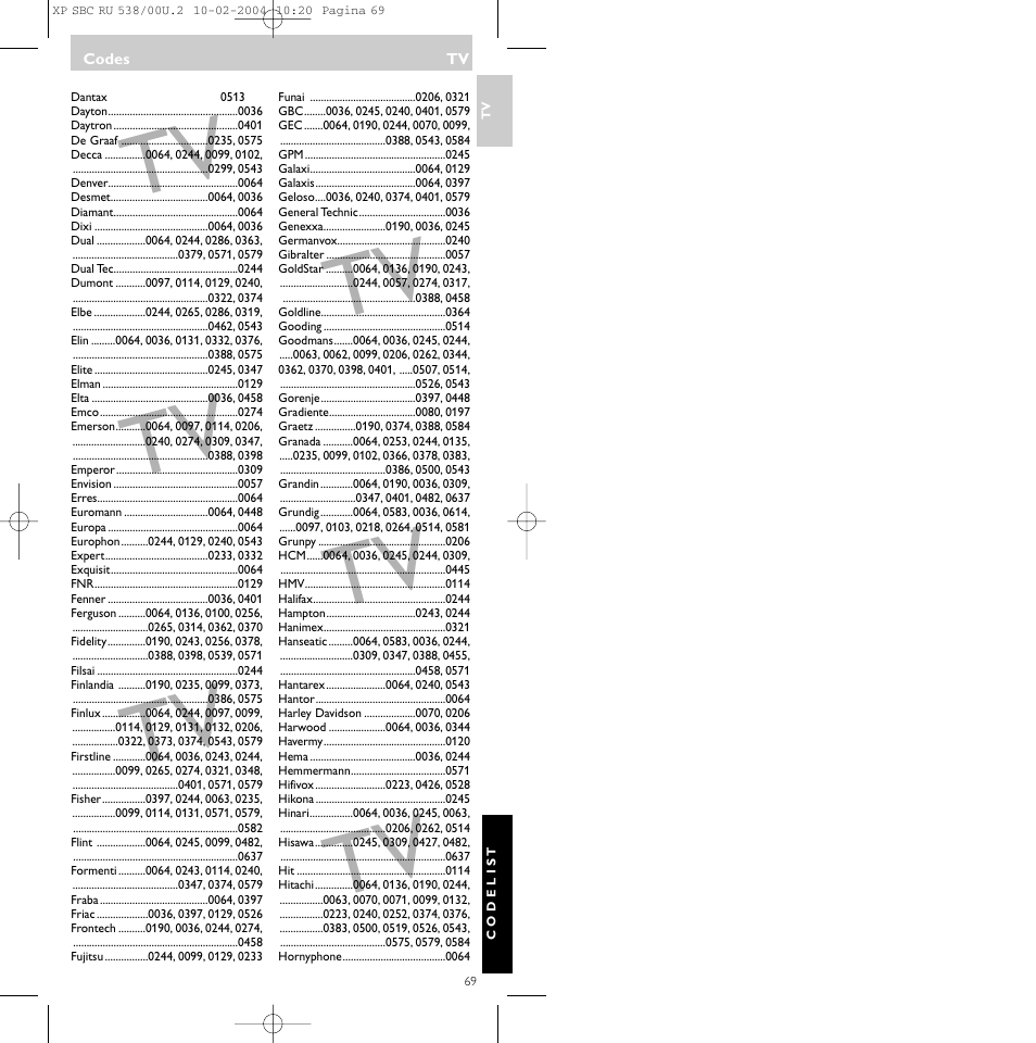 Philips SBC RU 538/00 User Manual | Page 69 / 78