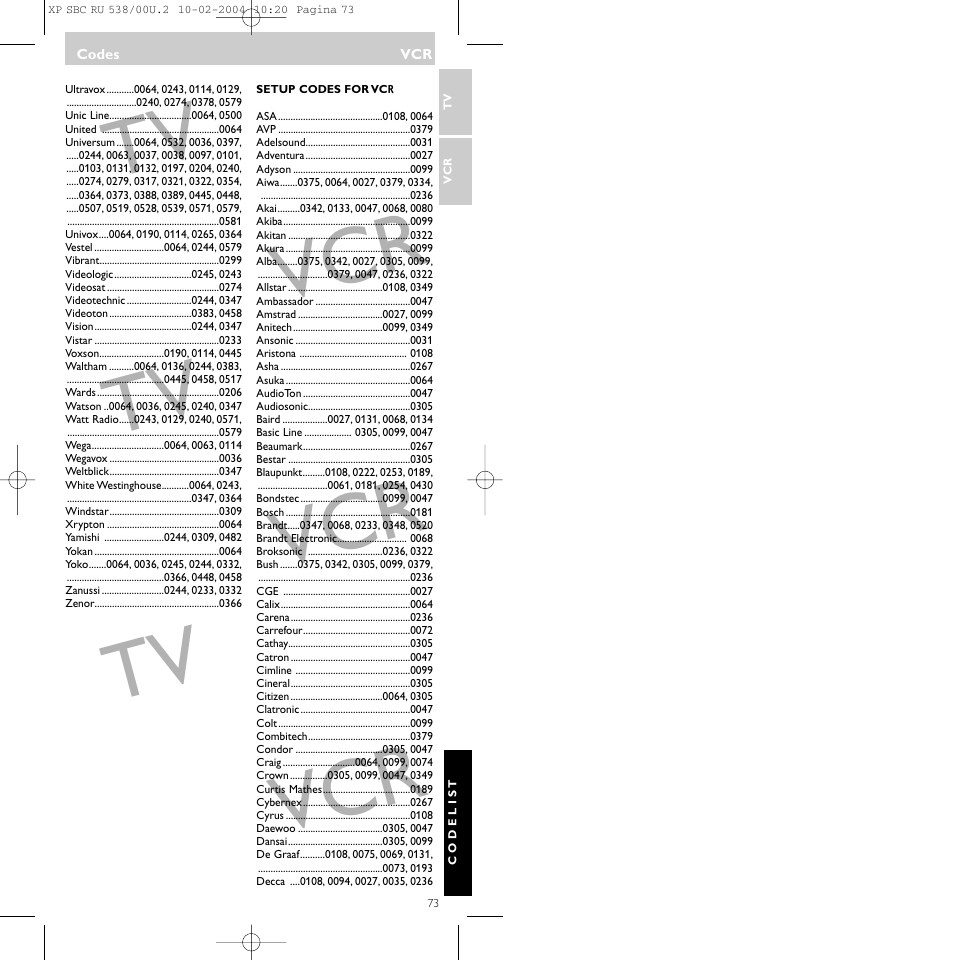 Philips SBC RU 538/00 User Manual | Page 73 / 78